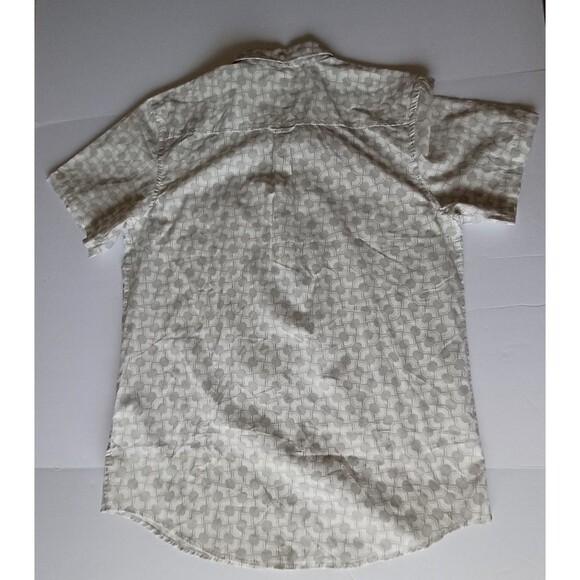 Ben Sherman Geometric Pattern Cotton Button-Up Short Sleeve Shirt Size L - Picture 8 of 12